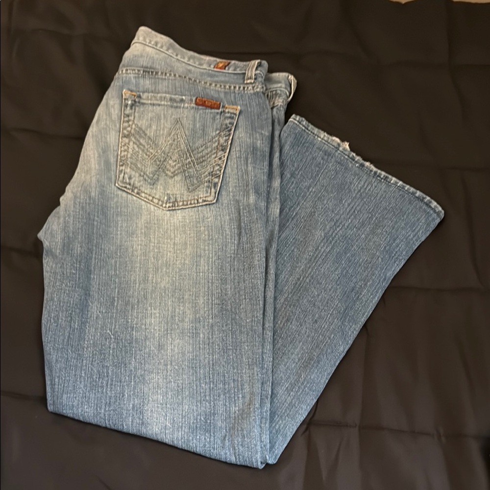 7 For All Mankind Light Blue Bootcut Jeans